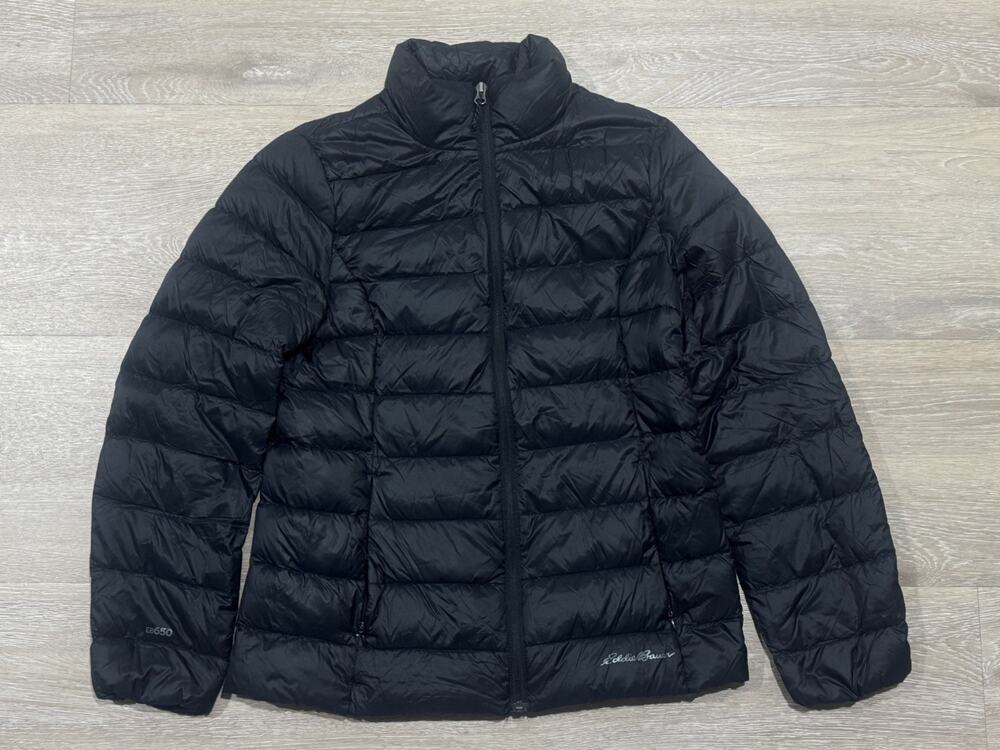 Eddie Bauer EB650 Women's Full Zip Puffer Jacket Black Size M